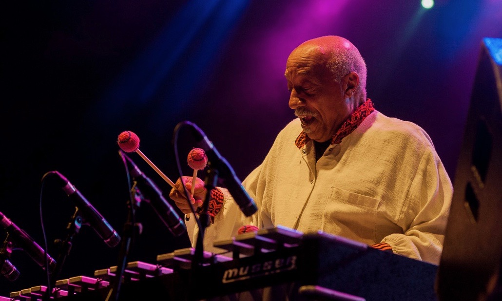 Mulatu Astatke playing the vibraphone